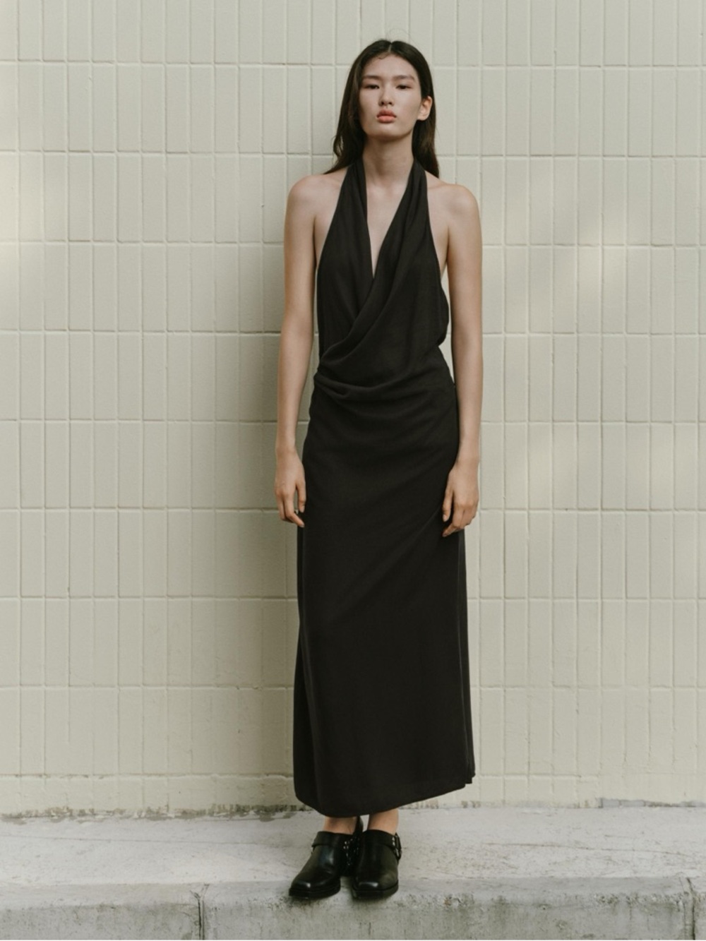 Zara Flowy Draped Midi Dress - Picture 10 of 15